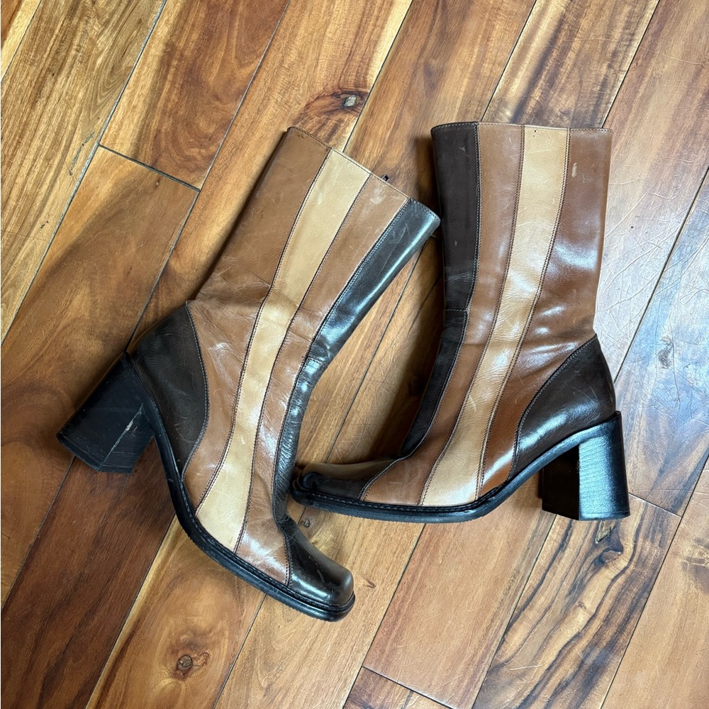VINTAGE PATCHWORK LEATHER ALDO BOOTS